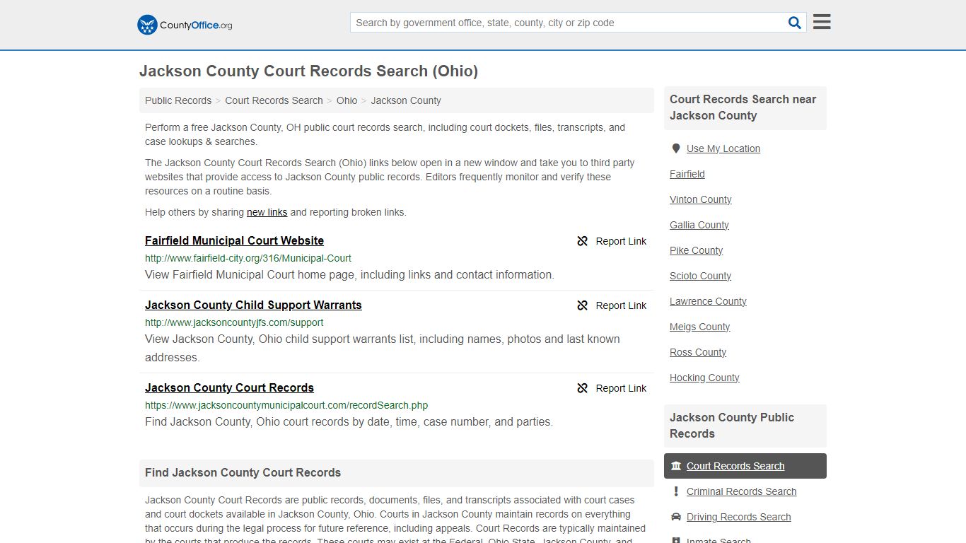 Jackson County Court Records Search (Ohio) - County Office